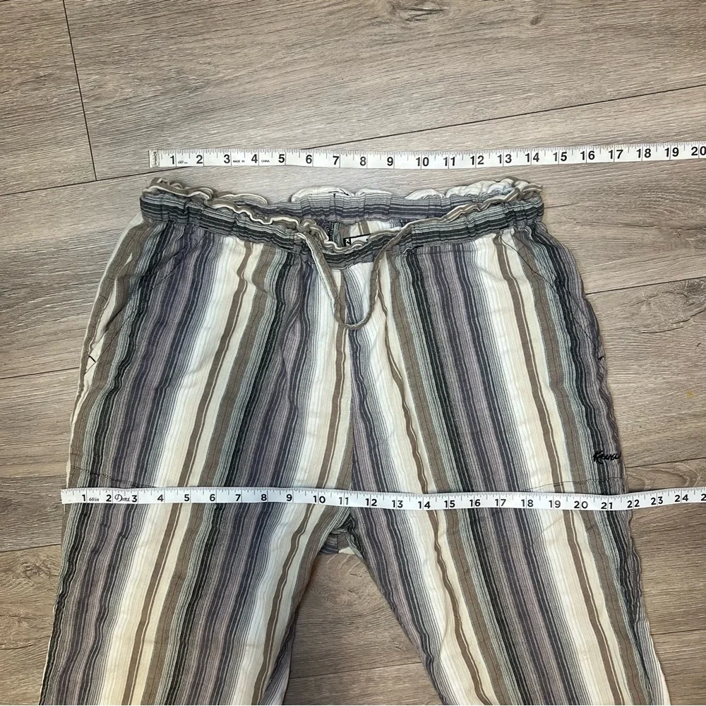 Kavu Tiba Multi Color Striped Ankle Roll Pants Organic Cotton Size Large - Picture 4 of 12